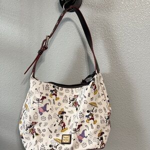 Dooney & Bourke White Shoulder Bag with Mickey Mouse Print